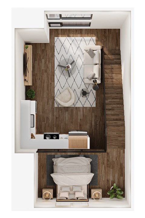Floor plan for studio, 1 bath, 805 sqft